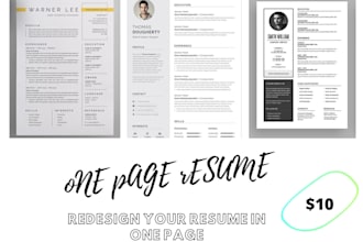 create one page resume