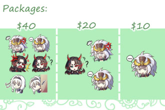 draw cute custom emotes original character for you