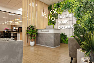 design and render your 3d office, workspace, interior