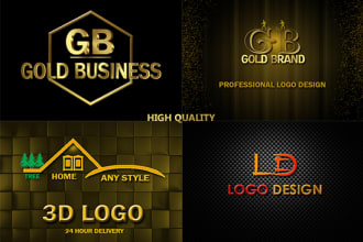 do professional gold logo design in 24 hour