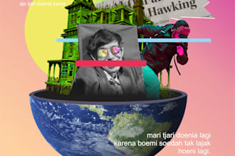make a digital collage art for 1 day