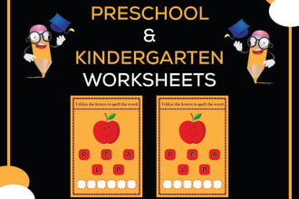 design kindergarten, activity worksheets for kids