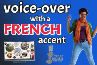 record a voiceover in english with a french accent