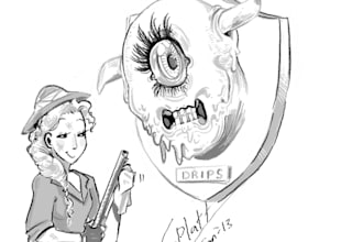 draw monsters with their heads mounted