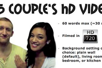 make a natural and genuine couples testimonial/review video in HD