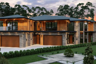 do awesome cgi 3d model exterior rendering from floor plan
