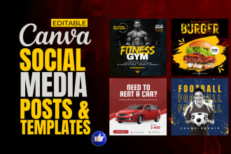 create editable social media posts,ads using canva