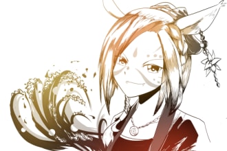 draw you final fantasy style anime icon