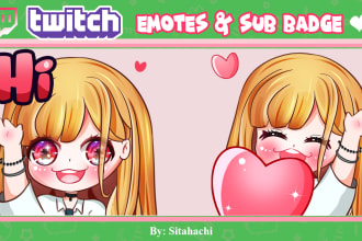 draw great twitch emotes and sub badges for you