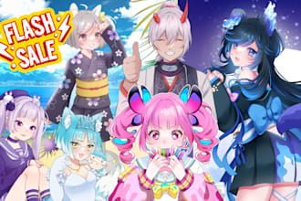illustrate anime character, vtuber, oc art, of any kind