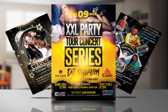 do party, birthday, music, and event flyer in 3hrs