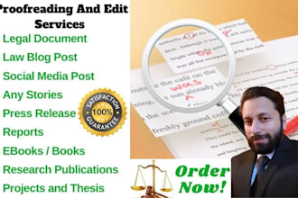 professionally proofread and edit legal document or post