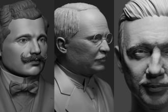 create 3d portraits sculpted in zbrush for 3d printing