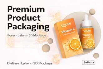 redesign ai generated packaging design into print ready vector with dielines