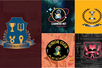 design education logo for school, college, university, academy, institute