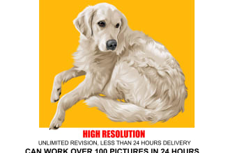 draw amazing vector pet portrait in 24 hours
