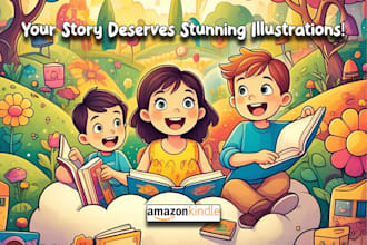 create awesome kids children story book illustrations