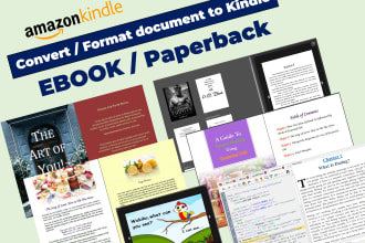 format kindle ebook, paperback, print book, layout design