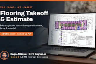 do flooring takeoff and cost estimate for tile, wood, lvt and carpet