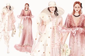 create custom fashion illustrations and croquis for you