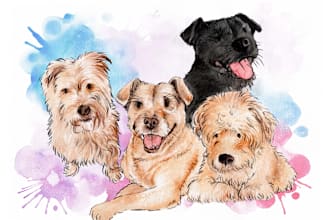 draw a cartoon illustration of your pet