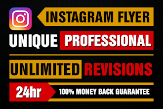 design amazing instagram flyer, posts and stories
