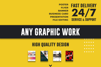 design flyer, visiting card and postcard within 24 hours