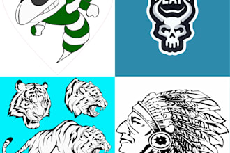 redraw image or sketch, logo to vector with cleanup