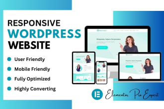 create a landing page or wordpress website with elementor pro