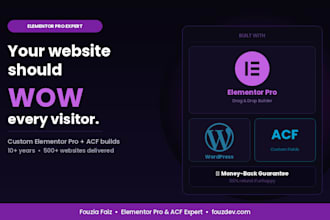 create responsive wordpress website with elementor pro and acf