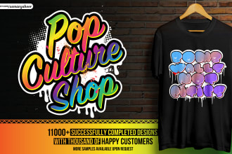 do a custom street art graffiti or pop art typography tshirt logo  design