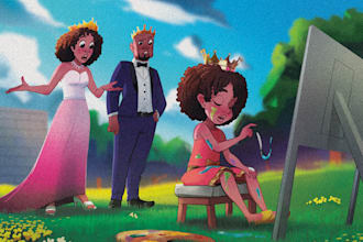 create colorful childrens book illustrations and picture book illustrations