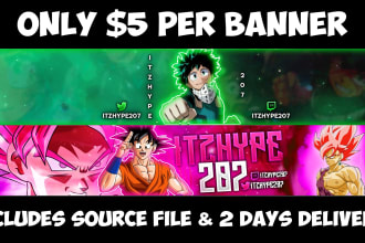 make you a professional youtube anime banner for cheap