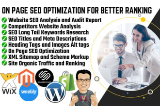 do on page SEO, schema markup for wordpress, wix and shopify store