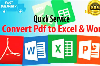 convert your PDF, image or any file to word or excel format