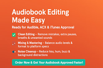 edit and master your audiobook for audible acx