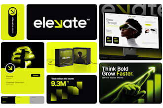 design brand logo, branding kit and brand identity