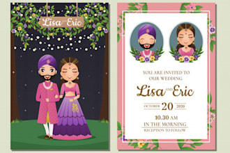 design a custom wedding invitations, save the date, rsvp