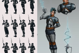 make you a character design and a concept art