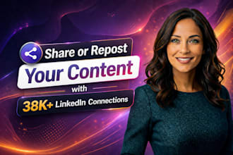 share, repost, and promote your linkedin content with 38k connections, shoutouts
