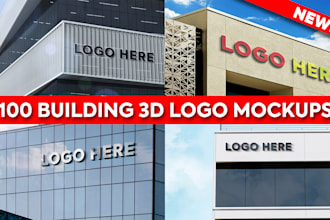 150 realistic 3d business office building outdoor logo mockups design