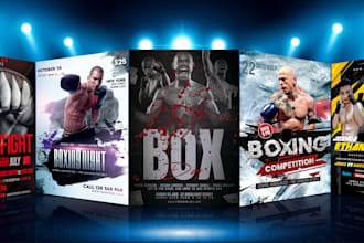 design boxing, mma, ufc, kickboxing, karate, fight flyer