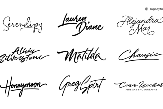 create a signature logo for weedings photographers lawyers