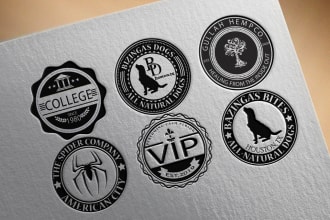 design 2 professional retro vintage badge logo