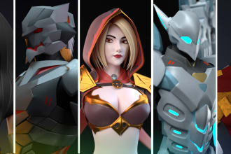 do 3d character modeling, texture, rigging, animation, blender, unity, unreal