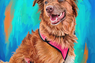 paint a portrait of your pet in my style