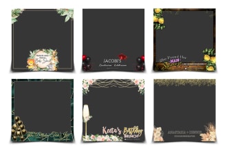 do 360 overlay, customize photo booth template