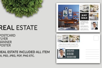 design awesome real estate postcard for your business