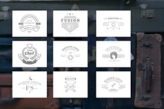 do premium vintage retro hand drawn logo design
