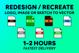 redesign, vector tracing, cleanup, vectorize, logo to vector